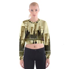 Architecture City House Cropped Sweatshirt by Jancukart