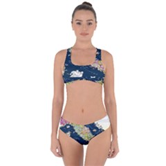 Map Italy Blue Criss Cross Bikini Set by ConteMonfrey