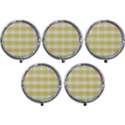 Cute plaids white yellow Mini Round Pill Box (Pack of 5) View1