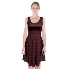 Black Red Small Plaids Racerback Midi Dress by ConteMonfrey