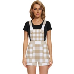 Clean Brown And White Plaids Short Overalls by ConteMonfrey