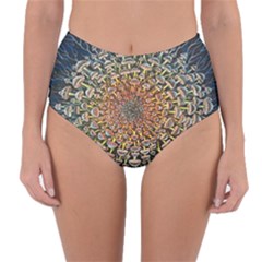 Mirror Fractal Reversible High-waist Bikini Bottoms by Sparkle