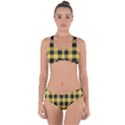 Black and yellow small plaids Criss Cross Bikini Set View1