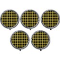 Black and yellow small plaids Mini Round Pill Box (Pack of 5) View1