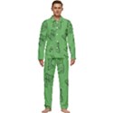 Green Nature Pattern Men s Long Sleeve Velvet Pocket Pajamas Set View1