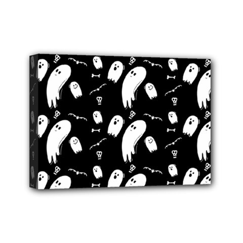 Ghost Background Halloween Mini Canvas 7  X 5  (stretched) by Wegoenart