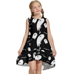 Ghost Background Halloween Kids  Frill Swing Dress by Wegoenart