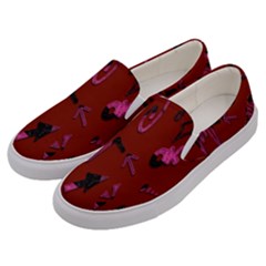 Doodles Maroon Men s Canvas Slip Ons by nateshop