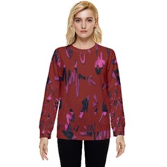 Doodles Maroon Hidden Pocket Sweatshirt by nateshop