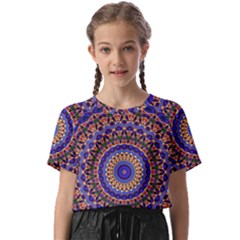 Mandala Kaleidoscope Background Kids  Basic Tee by Wegoenart