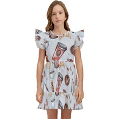 Coffee Coffeemania Caffeine Kids  Winged Sleeve Dress by Wegoenart