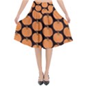 Black And Orange Pumpkin Flared Midi Skirt View1