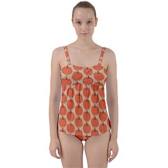 Cute Pumpkin Twist Front Tankini Set by ConteMonfrey