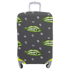 Green Vampire Mouth - Halloween Modern Decor Luggage Cover (medium) by ConteMonfrey