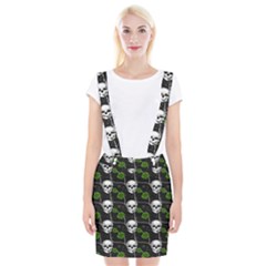 Green Roses And Skull - Romantic Halloween   Braces Suspender Skirt by ConteMonfrey