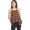 Halloween Black Orange Plaids Flowy Camisole Tank Top View1