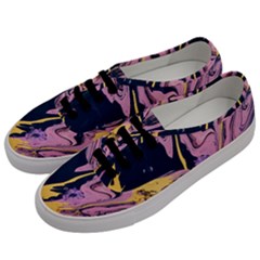 Pink Black And Yellow Abstract Painting Men s Classic Low Top Sneakers by Wegoenart