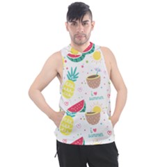 Pineapple And Watermelon Summer Fruit Men s Sleeveless Hoodie by Jancukart