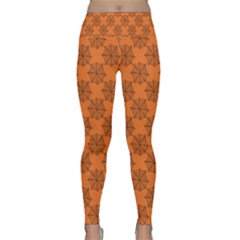 Halloween Black Orange Spider Web   Lightweight Velour Classic Yoga Leggings by ConteMonfrey