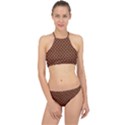 Halloween Palette Plaids Orange, Black Geometric  Racer Front Bikini Set View1