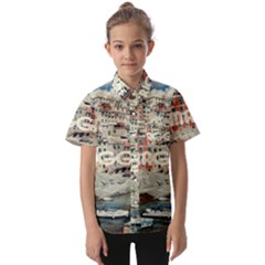 Riomaggiore - Italy Vintage Kids  Short Sleeve Shirt by ConteMonfrey