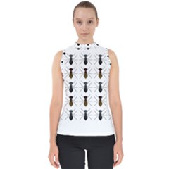 Ant Insect Pattern Cartoon Ants Mock Neck Shell Top by Ravend