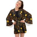 Halloween Background Pattern Long Sleeve Kimono View1