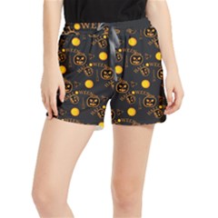 Halloween Background Pattern Women s Runner Shorts by Ravend