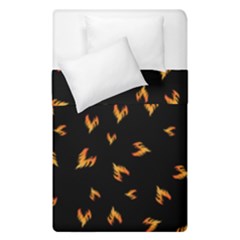 Pattern Flame Black Background Duvet Cover Double Side (single Size) by Ravend