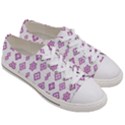 Geometric Pattern Purple Pattern Women s Low Top Canvas Sneakers View3