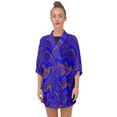 Optical Illusion Illusion Pattern Half Sleeve Chiffon Kimono by Ravend