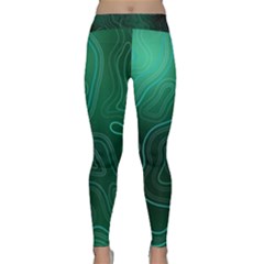 Green Line Shape Stripe Corolla Classic Yoga Leggings by Ravend