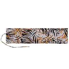 Tiger Pattern Background Roll Up Canvas Pencil Holder (l) by danenraven