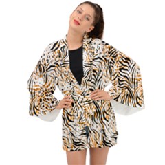 Tiger Pattern Background Long Sleeve Kimono by danenraven