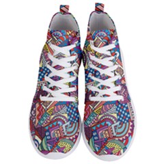 Abstract Art Color Geometry Pattern Men s Lightweight High Top Sneakers by danenraven