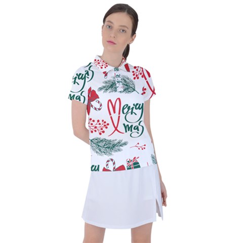 Merry Xmas Seamless Christmas Pattern Women s Polo Tee by danenraven