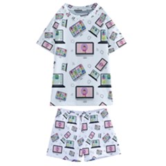 Computer Technology Communication Kids  Swim Tee And Shorts Set by Wegoenart