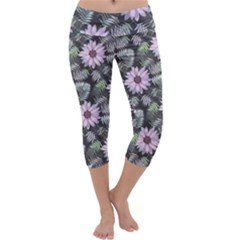 Flower  Petal  Spring Watercolor Capri Yoga Leggings by Ravend