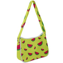 Watermelon Pattern Wallpaper Zip Up Shoulder Bag by Wegoenart