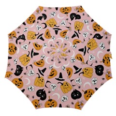 Pumpkin Cat Pattern Skull Straight Umbrellas by Wegoenart