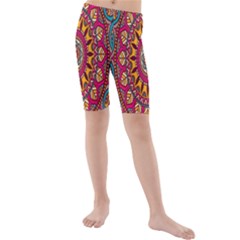 Buddhist Mandala Kids  Mid Length Swim Shorts by nateshop