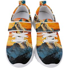 Himalaya Mountains Landscape  Nature Kids  Velcro Strap Shoes by danenraven