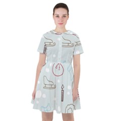 Winter Pattern Background Element Sailor Dress by danenraven