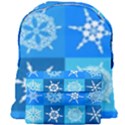 Xmas Christmas Pattern Snow Background Blue Decoration Giant Full Print Backpack View1