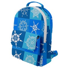 Xmas Christmas Pattern Snow Background Blue Decoration Flap Pocket Backpack (small) by danenraven