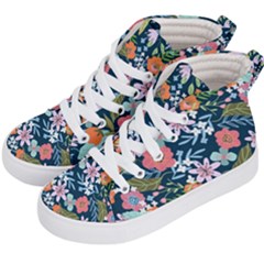 Flower Floral Background Painting Kids  Hi-top Skate Sneakers by danenraven