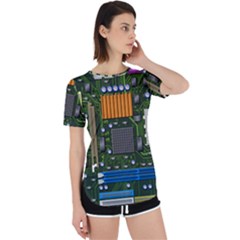 Illustration Motherboard Pc Computer Perpetual Short Sleeve T-shirt by danenraven