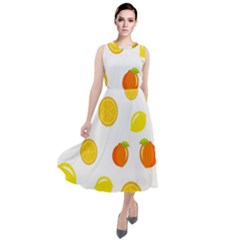 Fruits,orange Round Neck Boho Dress by nateshop