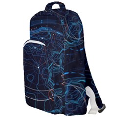 Earth Map Futuristic Globe Double Compartment Backpack by danenraven