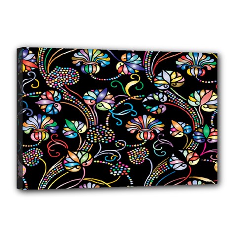 Floral Canvas 18  X 12  (stretched) by nateshop